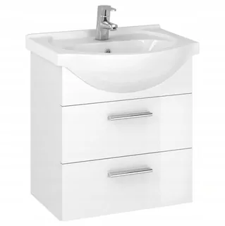 KÚPEĽŇOVÁ SKRIŇKA SO ZÁSADNÝM UMÝVADLOM, BIELA, 50 cm